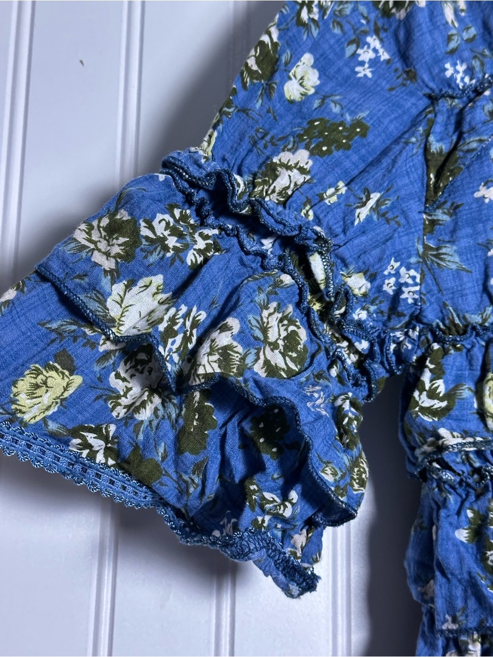 Pol Thorn & Thicket Blouse button-down cottage floral ruffles romantic casual M - Picture 8 of 11